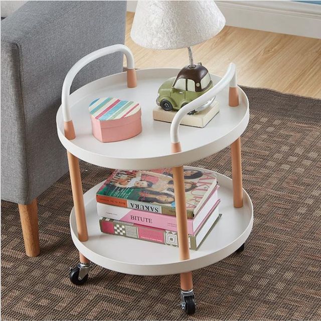 키밍 이동식 트롤리 2단 3단 수납 정리함 원형 손잡이