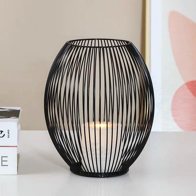 블랙 스틸 캔들 홀더 빈티지 인테리어 장식소품 대형