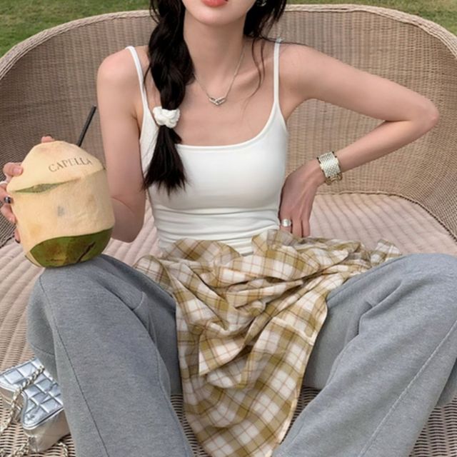 사계절 캡내장 이너 끈나시 탑 JSD-1003667