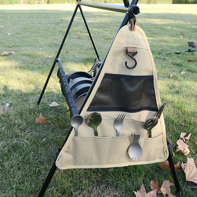 캠핑 삼각 수납 파우치 접이식 도구 정리 야외 소형