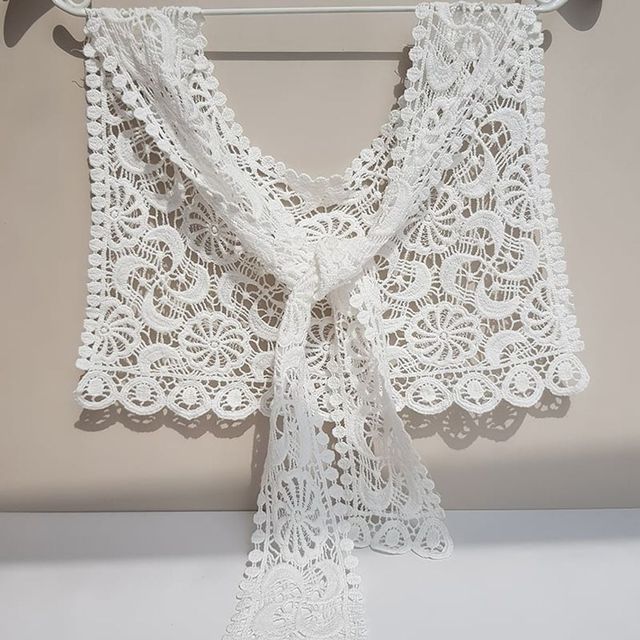 여성 레이스 숄 케이프 머플러 니트 가디건