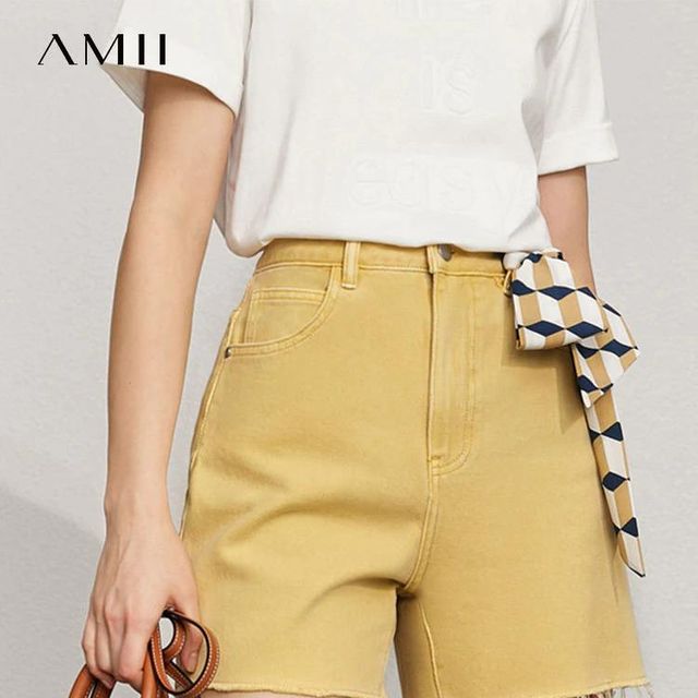 [해외] Amii 미니멀리즘 여름 여성용 반바지 패션 하이 웨이