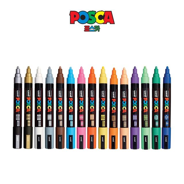 유니 포스카 두꺼운글씨용 수성 싸인펜 PC-5M(제작 로고 인쇄 홍보 기념품 판촉물)