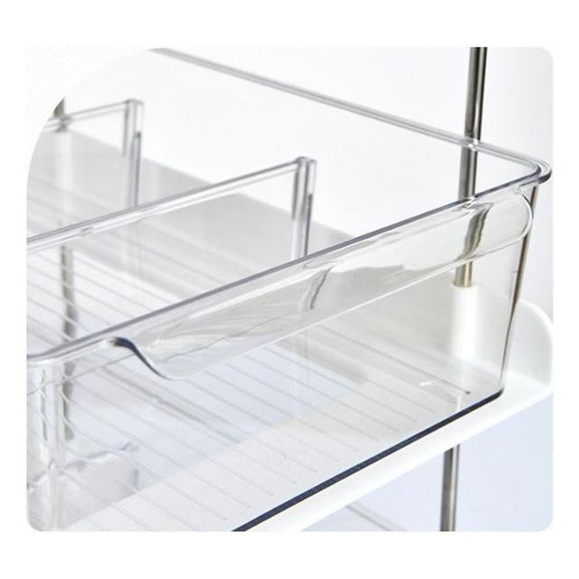 투명 슬라이딩 수납 선반 2단 3단 정리대 선반장