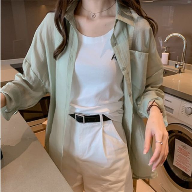 시스루 루즈핏 셔츠 햇빛가림 셔츠 SWC-1007020