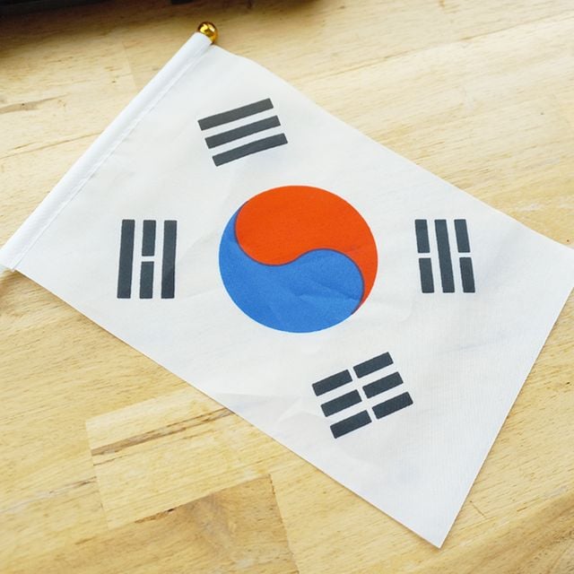 폴리 응원 행사용 미니 태극기 국기 천수기 14X21cm