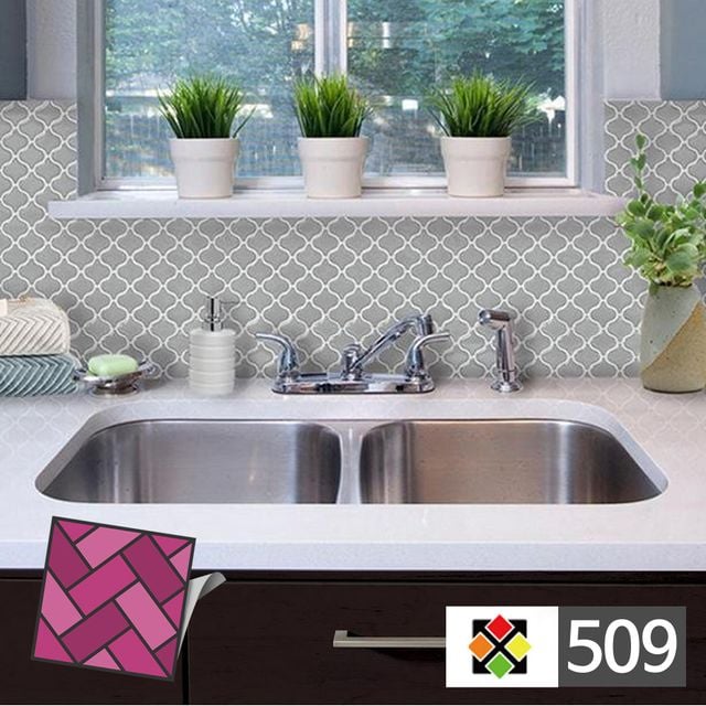 스티커타일 509 회색다마스크 포인트타일 벽지