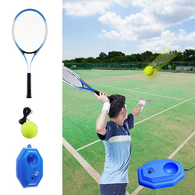 셀프 테니스 초보 혼자치는 실내 리턴볼 연습도구 라켓세트