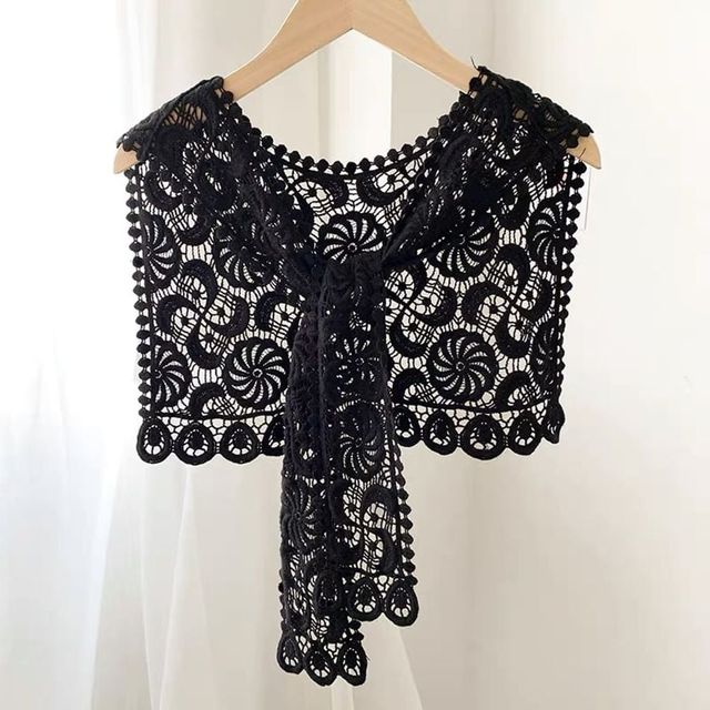 여성 레이스 숄 케이프 니트 머플러 가디건