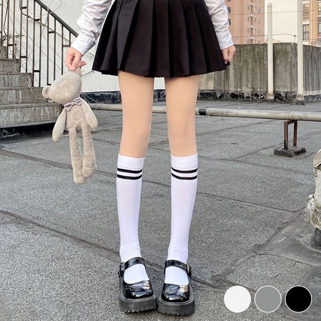 두줄 라인 스타킹 니삭스 양말 URD-483