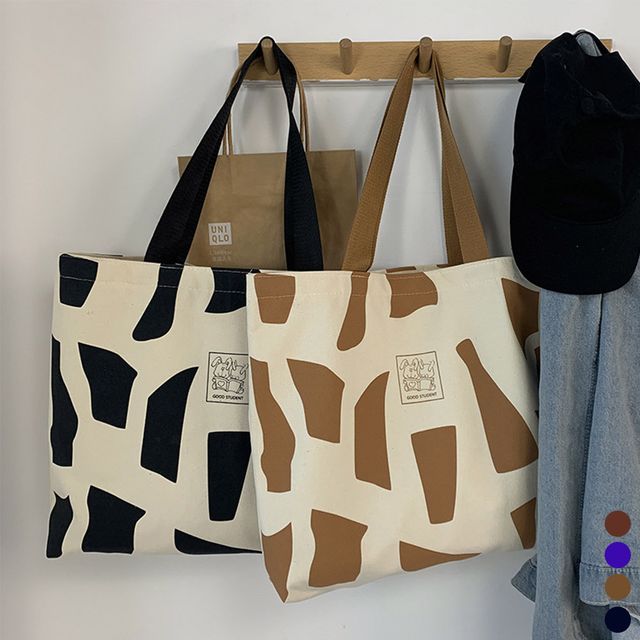 도형 패턴 캔버스 에코백 LM-0185