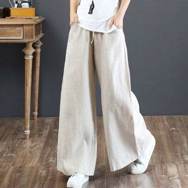 8컬러 와이드 밴딩 린넨팬츠 OSM-1007002