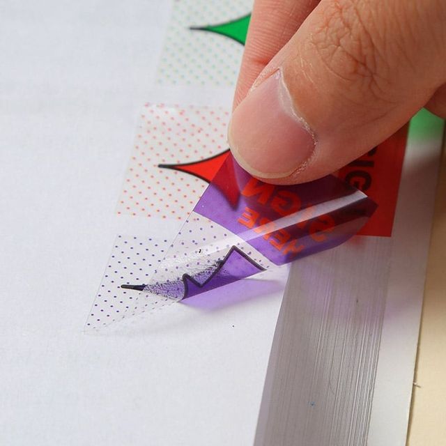 형광 스티커 책갈피 5종 컬러 세트 사무용 북스토퍼