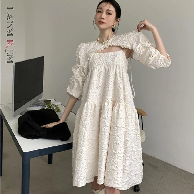 [해외] 여성을위한 LANMREM 푹신한 슬링 드레스 2022 봄 드레