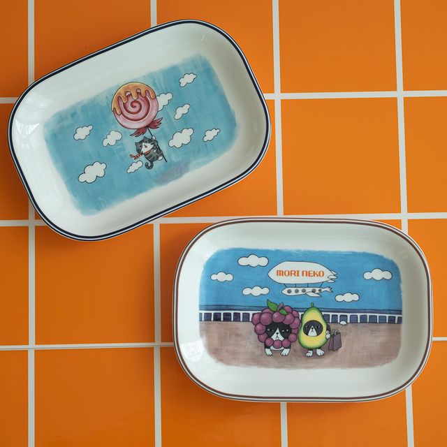모리네코 팝아트 피클접시 직사각 플레이트 CHS-1005948