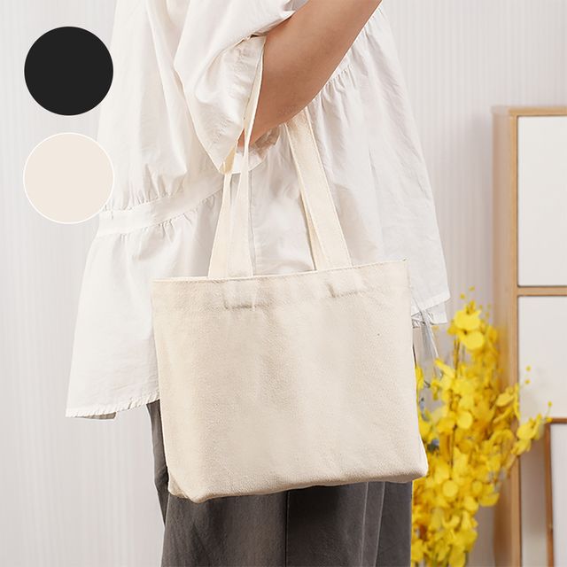 장바구니 에코백 무지 캔버스백 여성 면가방 도시락가방 2size