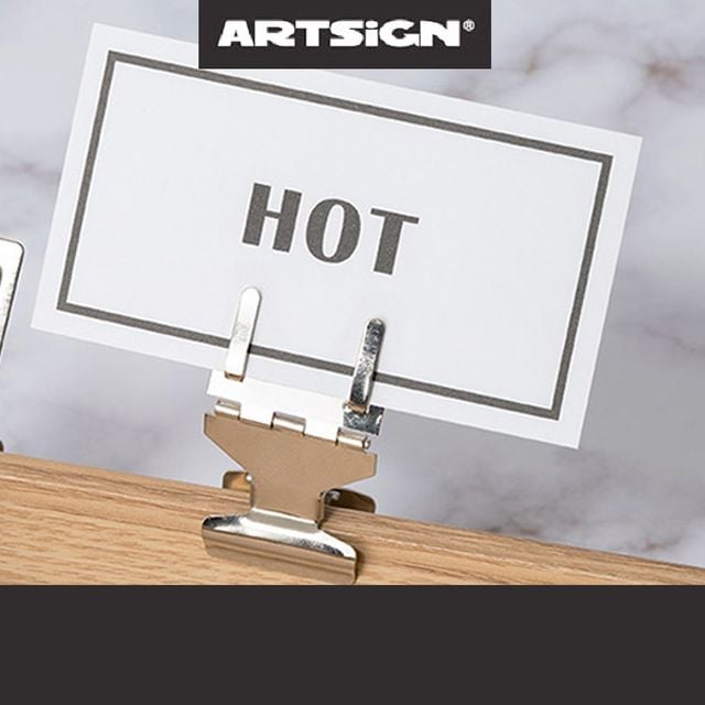 경첩 네임텍 쇼클립 명함 메모지 홀더 꽂이 실버1개