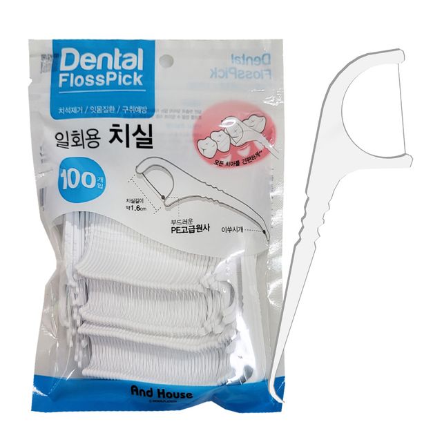 앤드하우스304 일회용 치실 100P 치실대 치간칫솔
