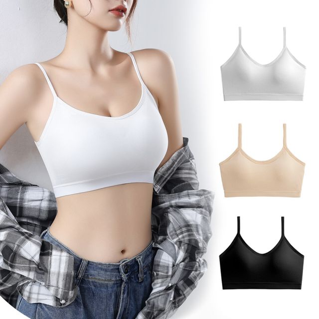 노와이어 브라탑 운동 필라테스 일체형패드 크롭 나시 브라