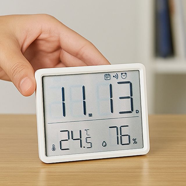 디지털 탁상시계 무소음 전자 벽걸이 LED 온습도계 2컬러