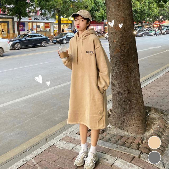 도툼 기모 후드 롱원피스 URD-120