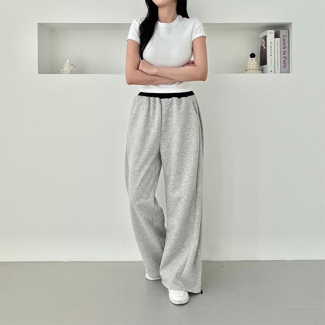 지에르 밴드배색 오버와이드 스트링바지 SD-250520