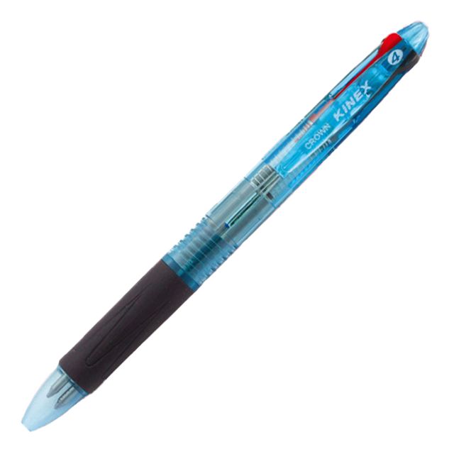 크라운볼펜 키넥스 4색 볼펜 0.7 블루(12개입)(제작 로고 인쇄 홍보 기념품 판촉물)