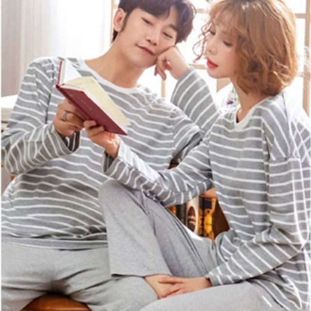 편안한 실내복 커플 잠옷 세트 홈웨어