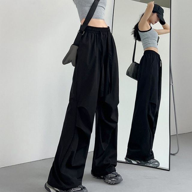 바스락 와이드 스트링 팬츠 OSM-1006164