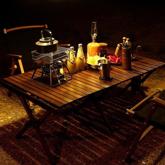 캠핑 원목 우드 폴딩 롤 테이블 접이식 야외테이블