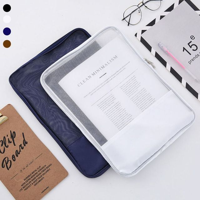 키밍 반투명 매쉬 서류 파우치 문서 정리 파일