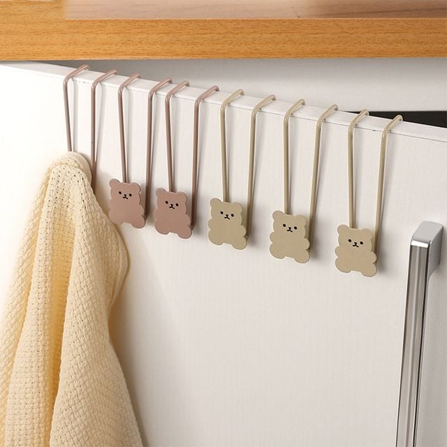 무타공 무접착 간편한 곰돌이 도어 후크 2P HL-00047