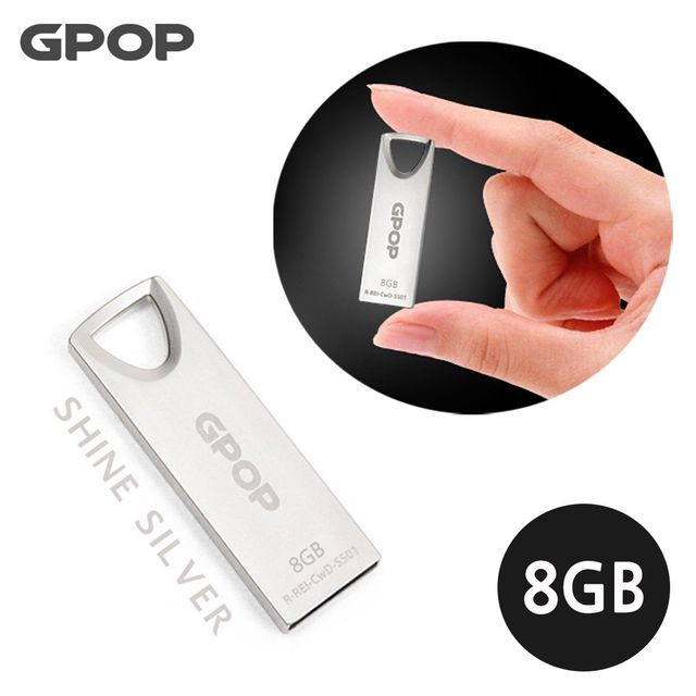 GPOP 샤인실버 메탈 USB 메모리 8G