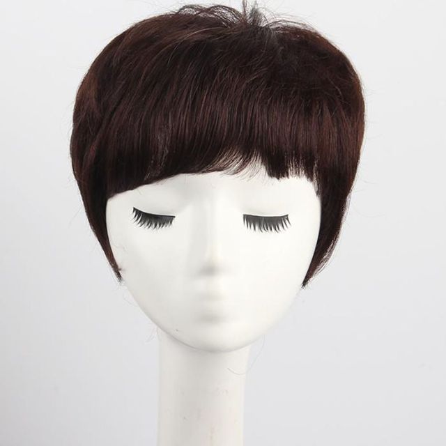 여성 숏컷 통가발 전체가발 2컬러 자연스러운 인모 스타일