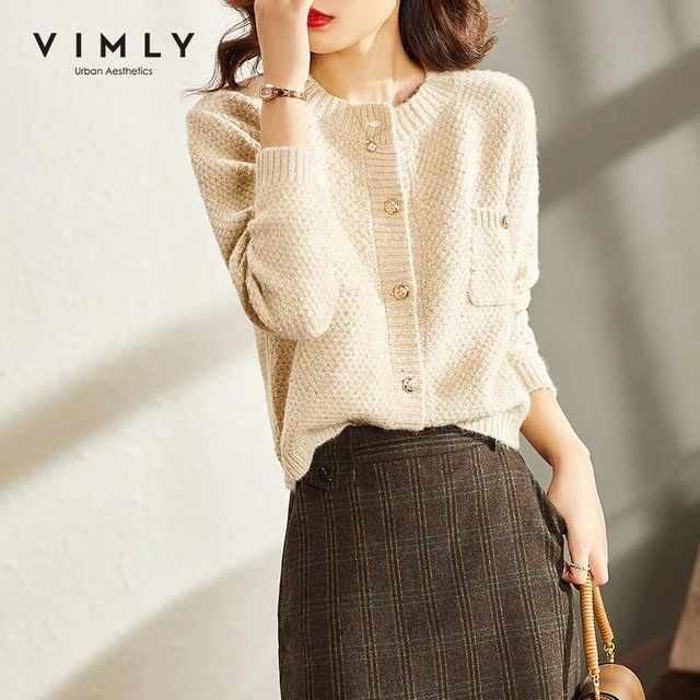 [해외] 여성을위한 VIMLY 스웨터 코트 2021 겨울 새로운 레트