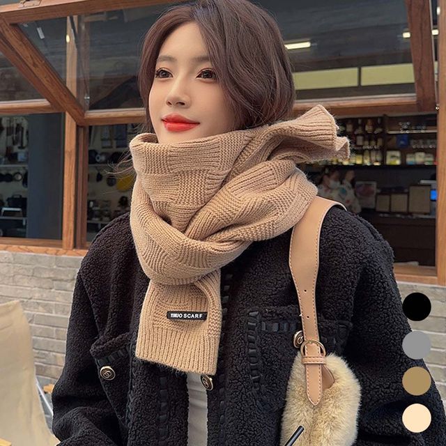 남자 여자 사각 패턴 패치 목도리 머플러 URK-1004046