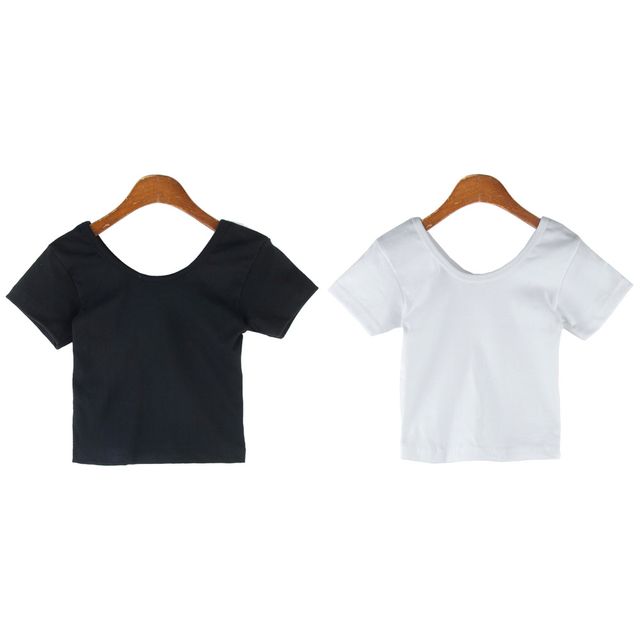 무지 반팔 크롭티 SD-7095-