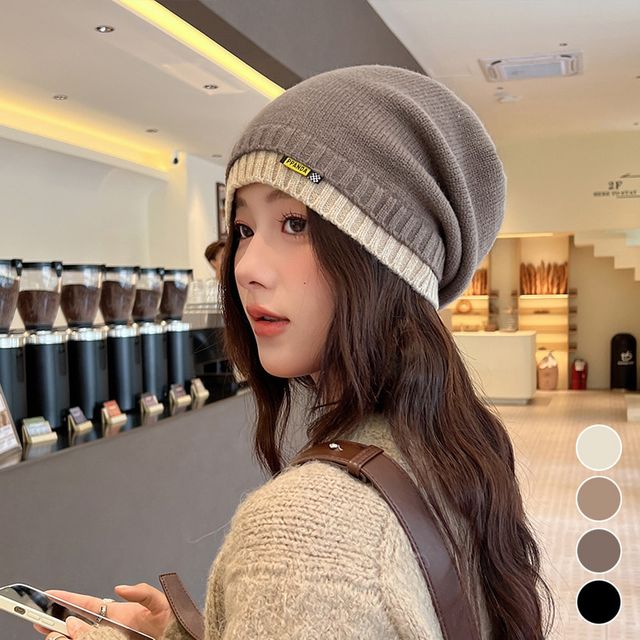 레이어드 라벨 니트비니 EL-1004645