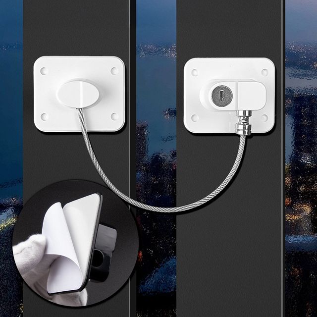 문열림방지 시건장치 샷시문 창문 냉장고 유리문 잠금장치 2컬러