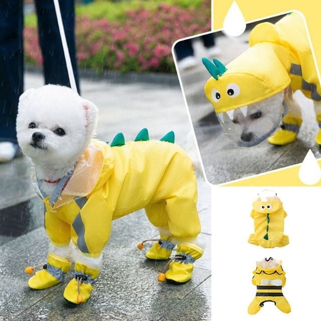 키밍 반려견 산책용 귀여운 레인코트 외출 우비