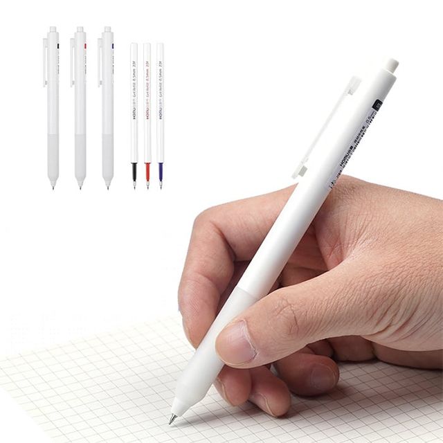 사무용 메모펜 볼펜 중성펜 0.5mm 6개입 리필심 20p