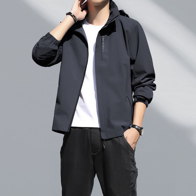 남자 윈드브레이커 방수 레인자켓 간절기 우븐 바람막이 2컬러