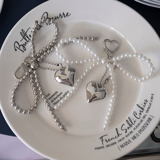 구슬 리본 하트 키링 키홀더 CHS-1005732