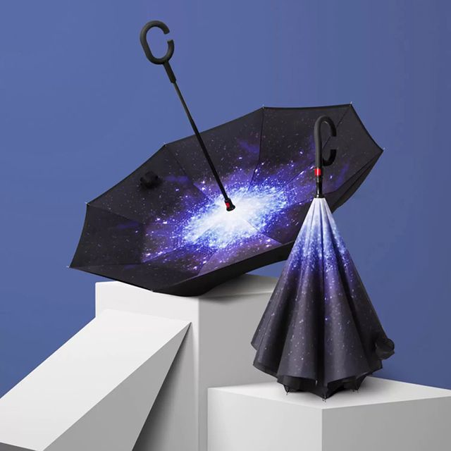 차량 승하차용 반대로 접는 장우산 자외선차단 우산