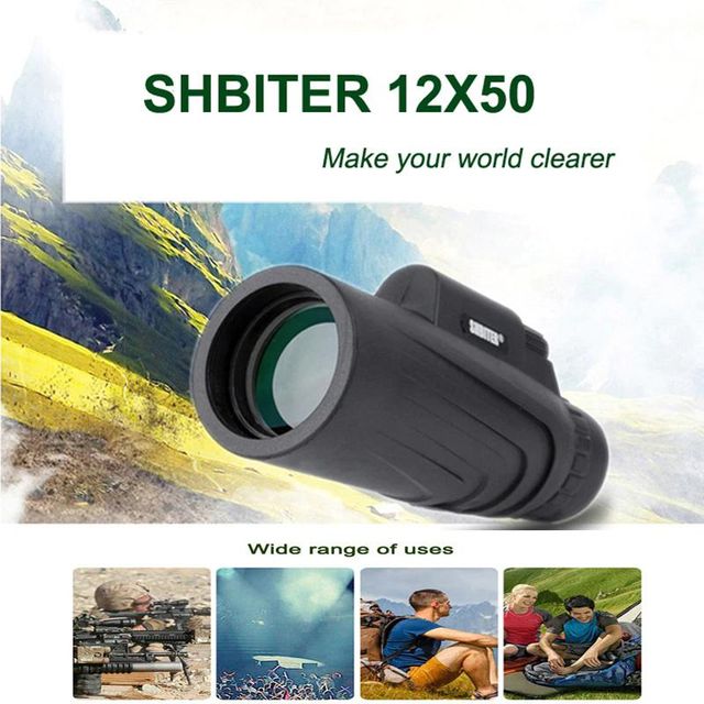 [해외] SHBITER-12X50 단안 망원경 HD 야간 투시경 Bak4 프리