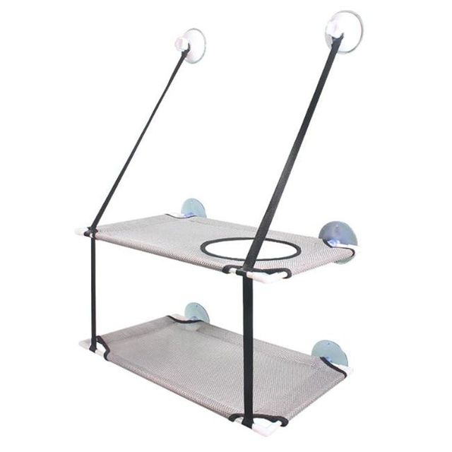 고양이 2단 해먹 통풍 창문 캣타워 흡착식 매쉬