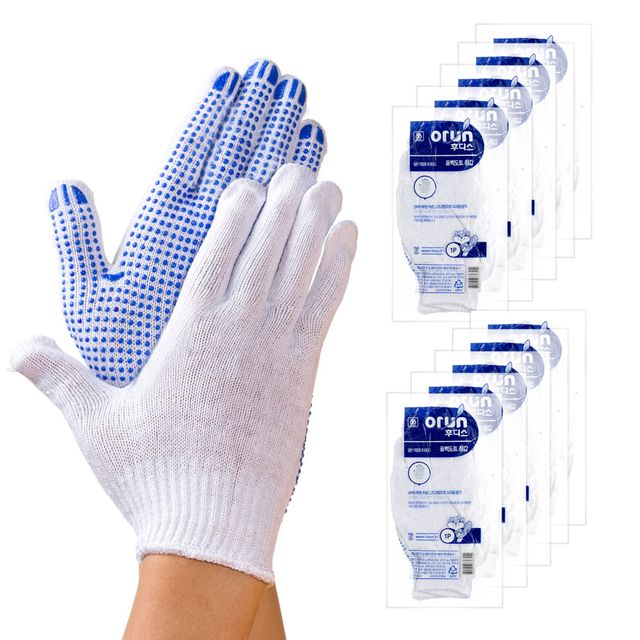 오런 후디스 표백도트 면장갑 논슬립 목장갑 막장갑