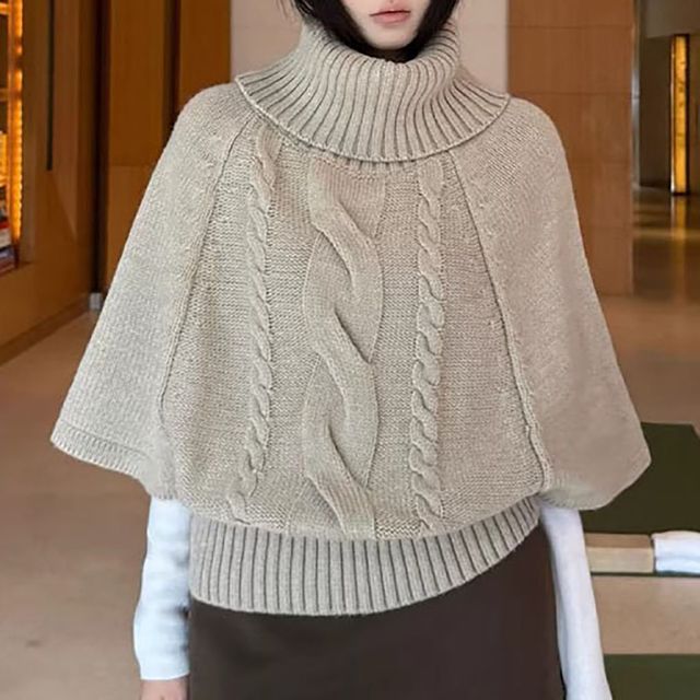 꽈배기 케이프 가오리핏 레이어드 니트티 NF-1005493