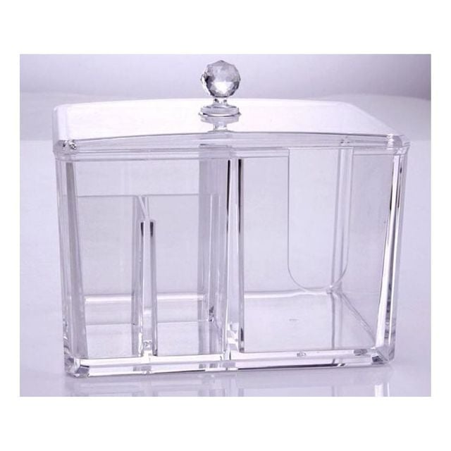 투명 화장솜 면봉 정리함 화장대 수납 케이스