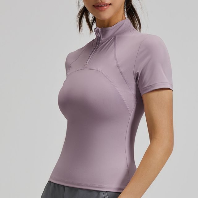 반집업 카라 메쉬 반팔티셔츠 OSM-1007054